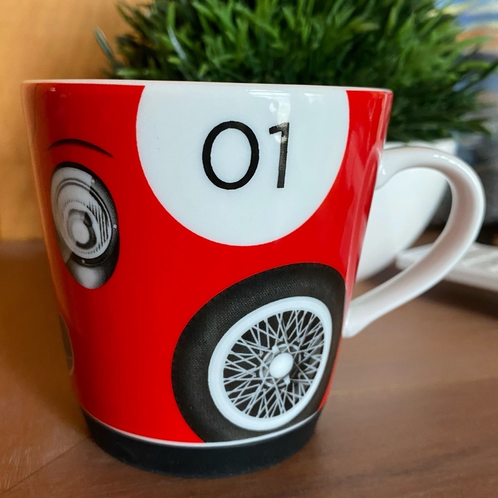 Official Ferrari Store Coffee Mug Porcelain Red Yellow Black Green Rubber Base - Picture 2 of 11